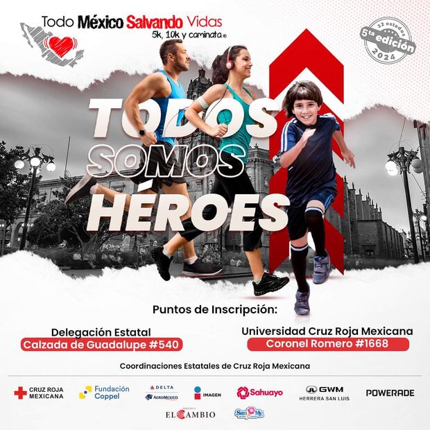 Invitan a la carrera “Todo México Salvando Vidas” de la Cruz Roja Mexicana. Foto: Especial