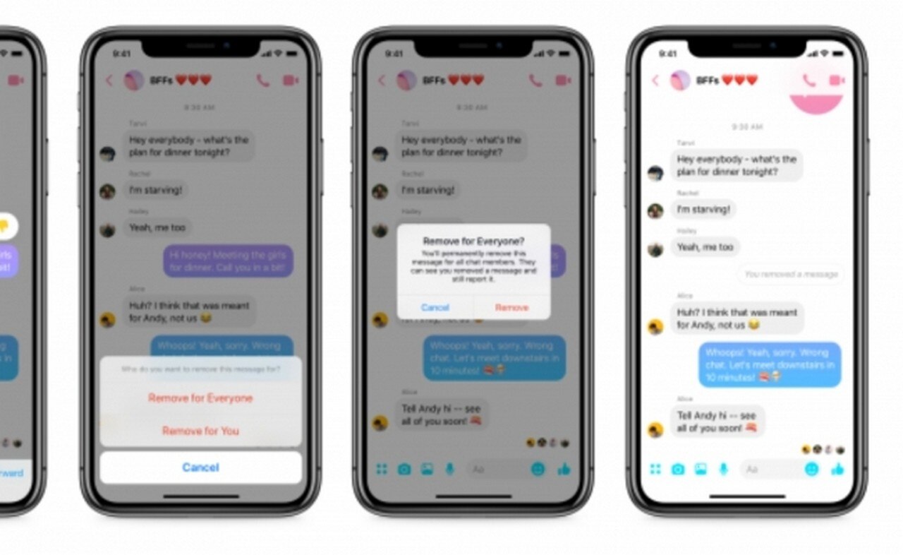 Hasta 10 minutos después de enviar un mensaje, el remitente encontrará el botón "Eliminar para usted", acompañado de "Eliminar para todos"