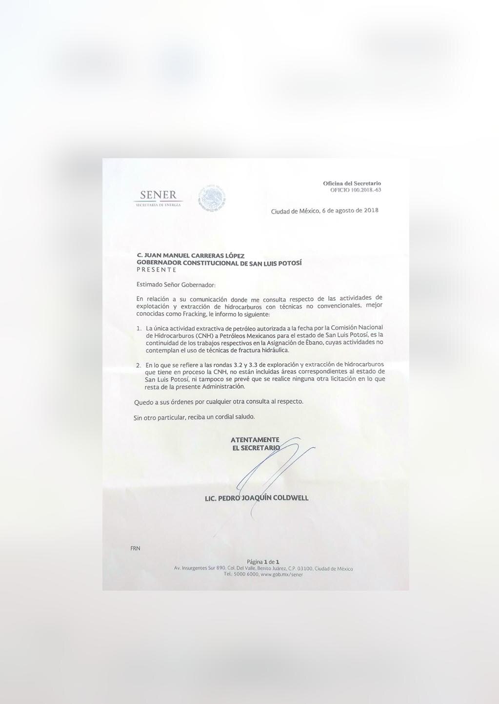 Sener niega trabajos de fracking en la Huasteca