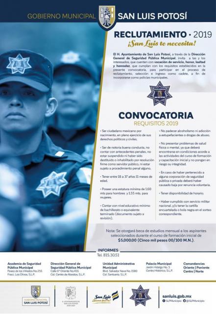 Invitan a participar en reclutamiento de policías 2019