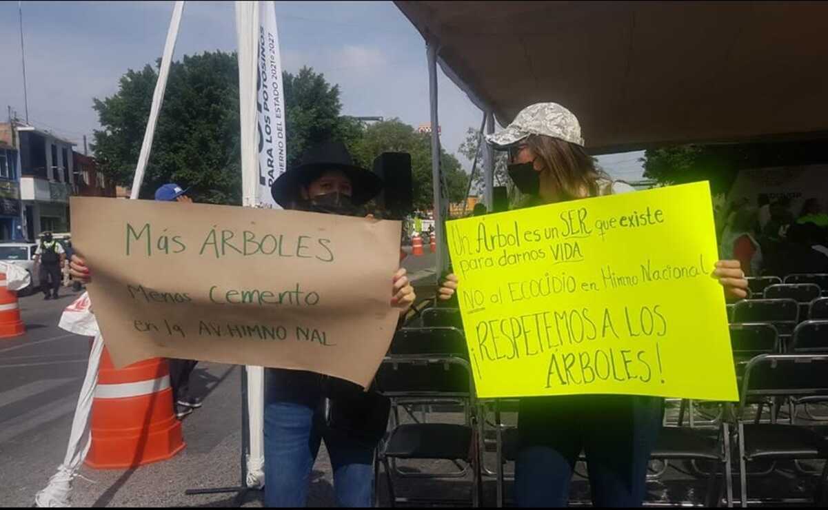 Con bloqueo, vecinos protestan contra retiro de árboles y ciclovía en avenida Himno Nacional