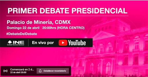 INE difunde liga para seguir debate presidencial en vivo