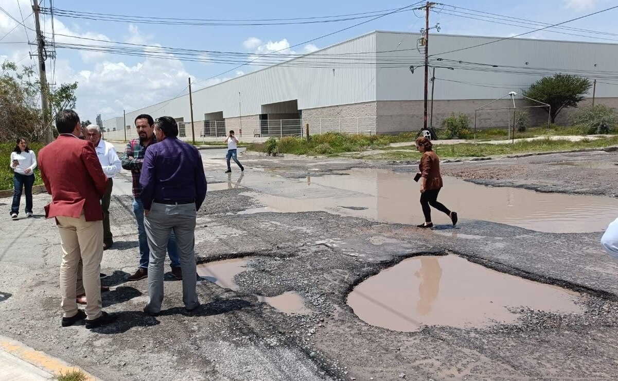 Vialidades afectadas en la Zona Industrial de SLP. Foto: Especial
