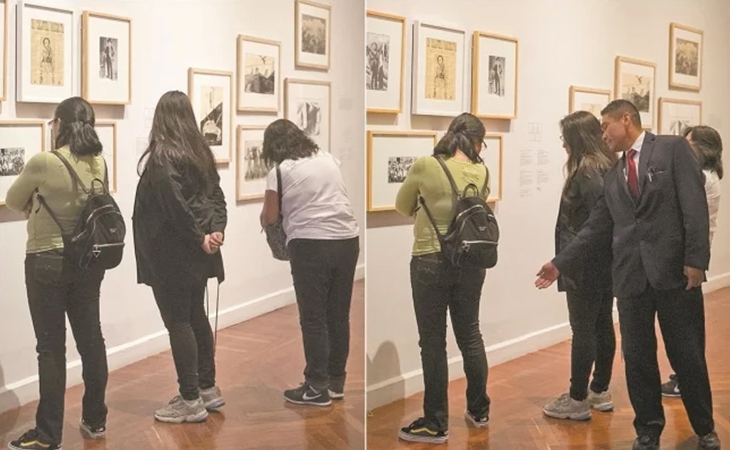 Tras las protestas por la obra La Revolución, de Fabián Cháirez, en Bellas Artes, el recinto decidió duplicar su número de custodios, permitir el acceso por grupos y cámaras de seguridad. Fotos: GERMÁN ESPINOSA. EL UNIVERSAL