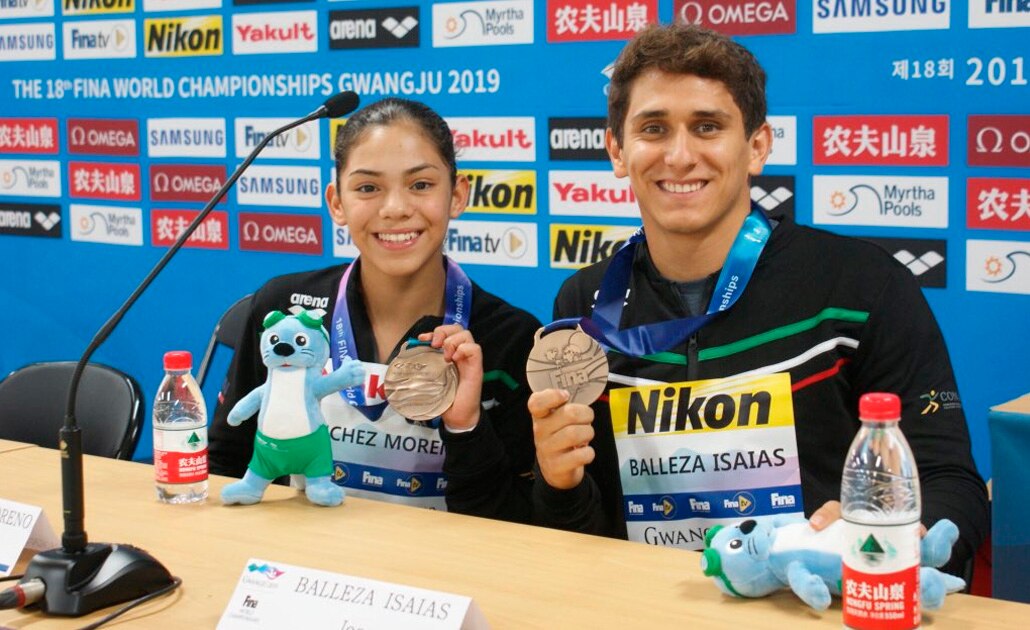 Balleza y Sánchez consiguen bronce en Mundiales de Natación