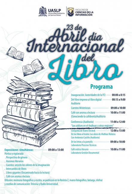 Invita UASLP a celebrar el Día Internacional del Libro