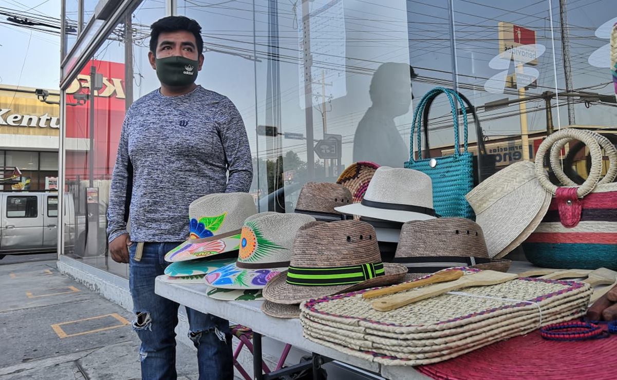 Cambiar artesanías por despensa, así enfrentan oaxaqueños la pandemia en San Luis Potosí 
