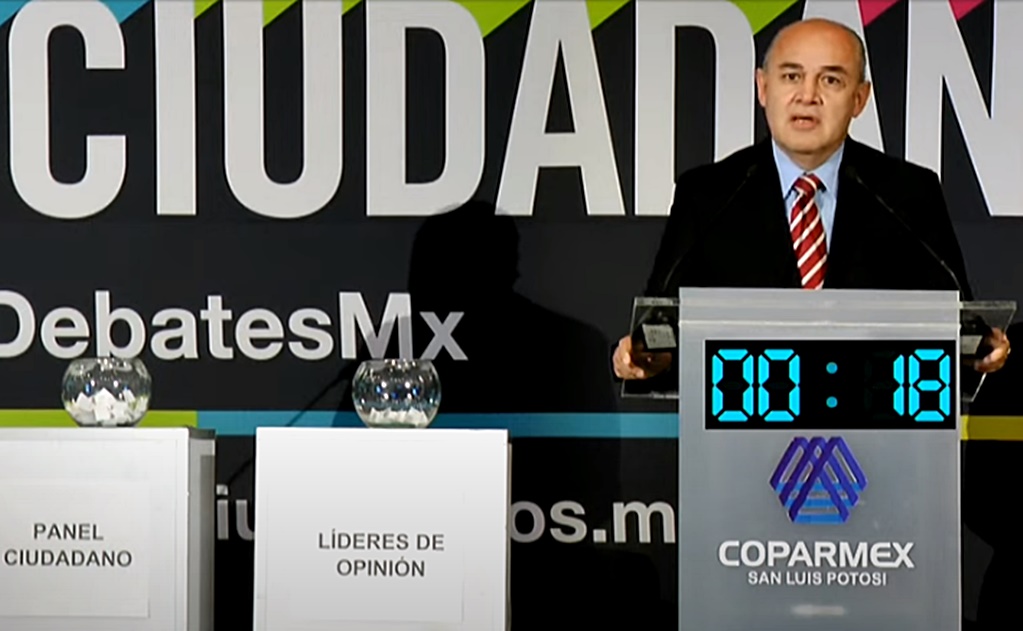 En vivo, Machinena deja el debate de candidatos al gobierno de SLP de Coparmex