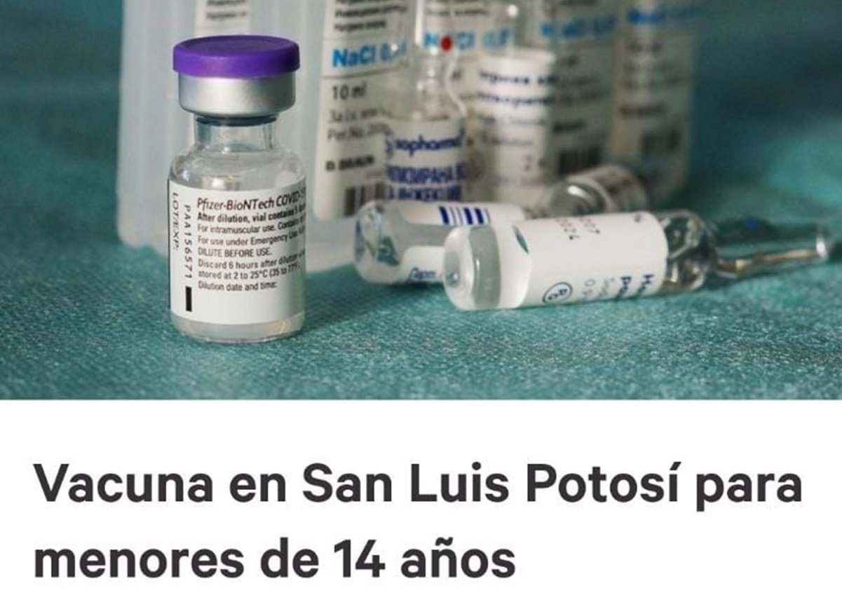 Piden desde Change.org vacunación para menores de 14 años en San Luis Potosí
