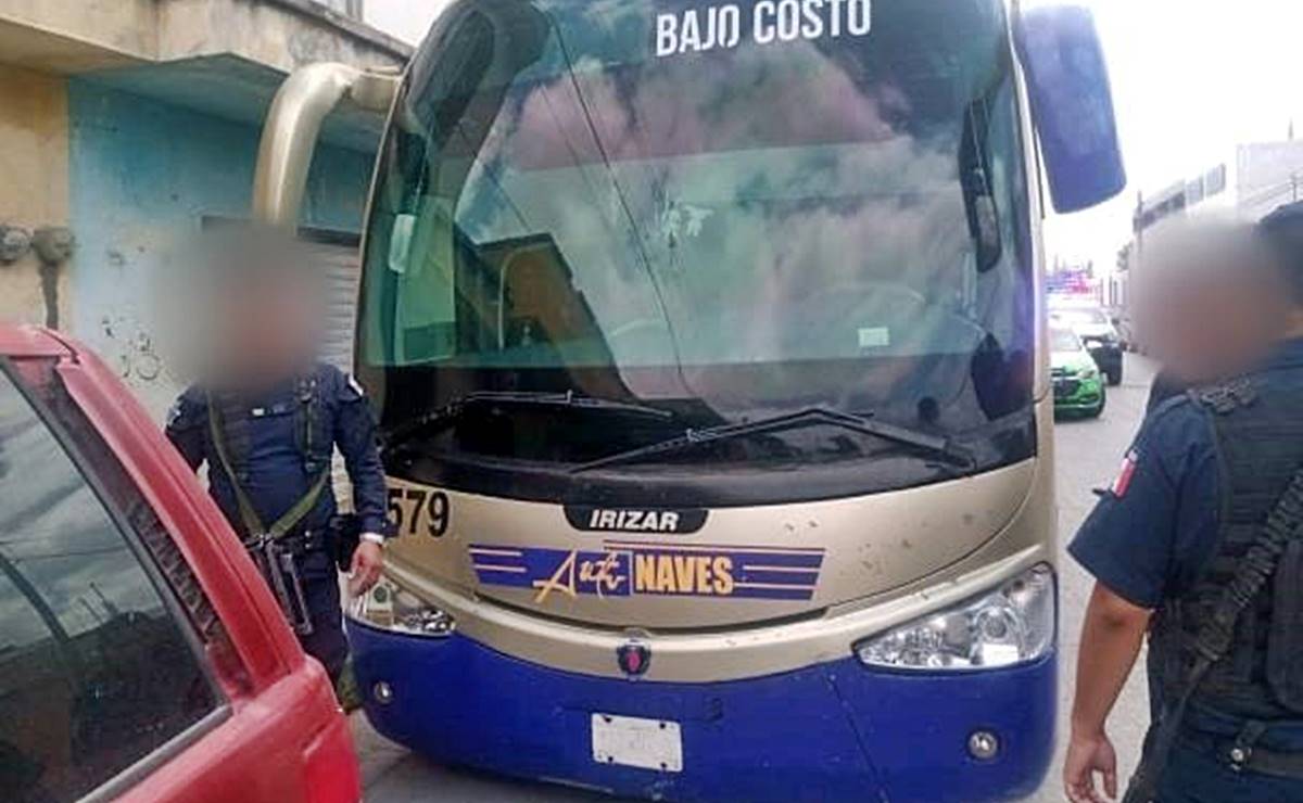 Hallan en Soledad un autobús de pasajeros robado hace días en la capital de SLP