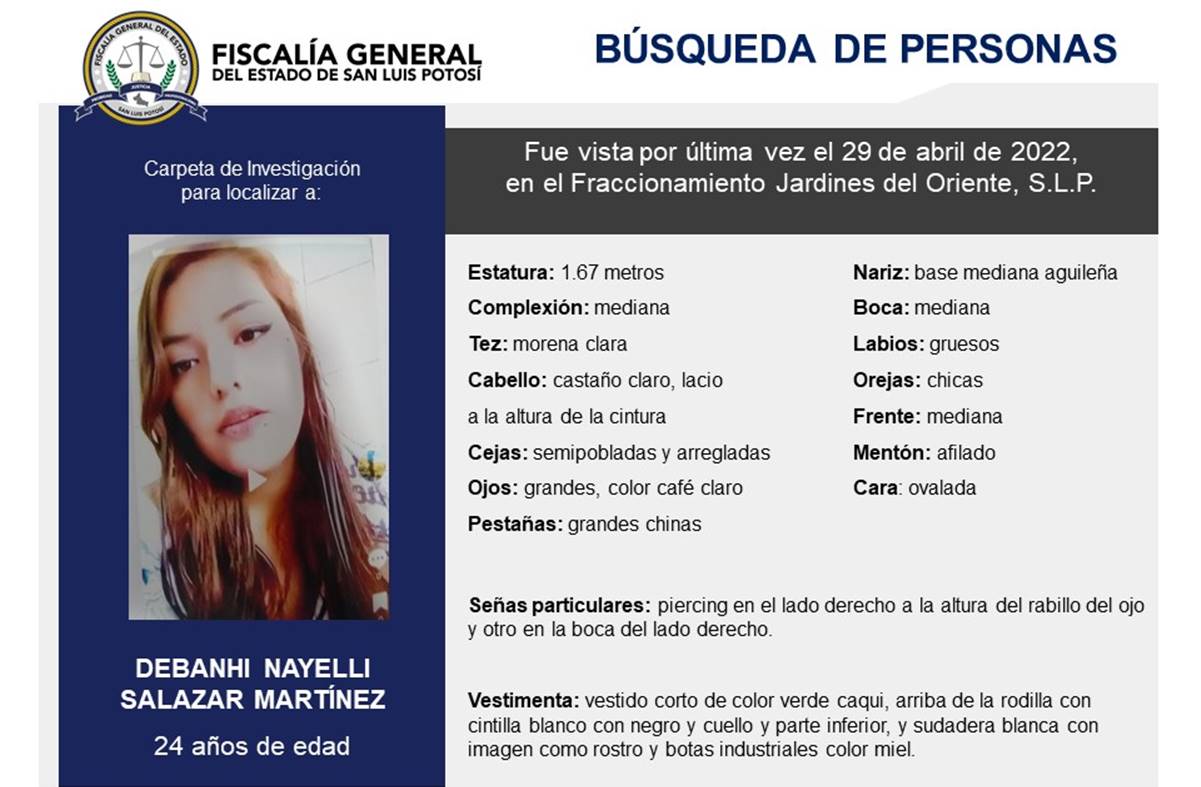 Buscan a Debanhi Nayelli, joven desaparecida en capital de San Luis Potosí